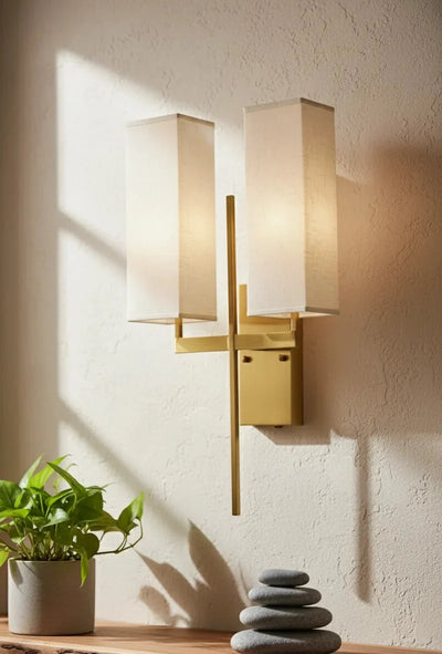 Modern Double Shade Gold Wall Sconce
