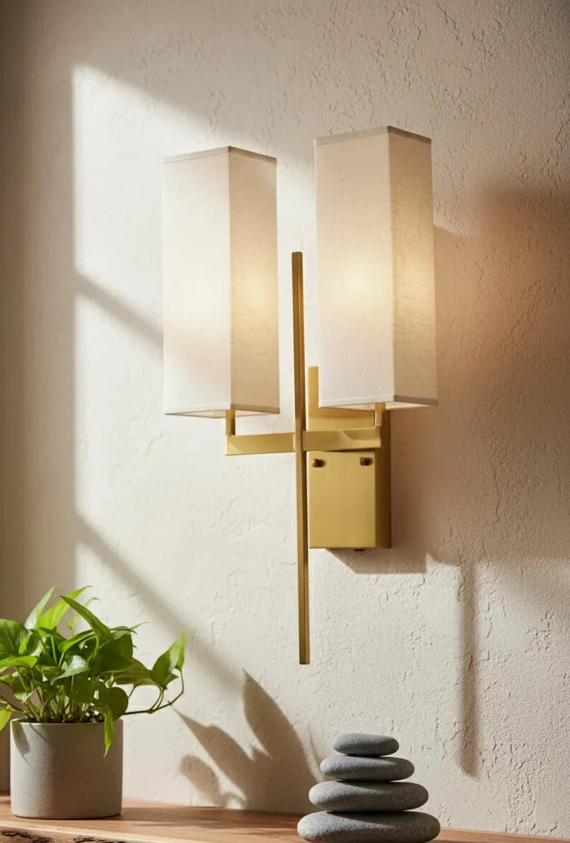 Modern Double Shade Gold Wall Sconce