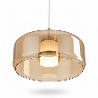 B&B Amber Glass Dome Pendant Light
