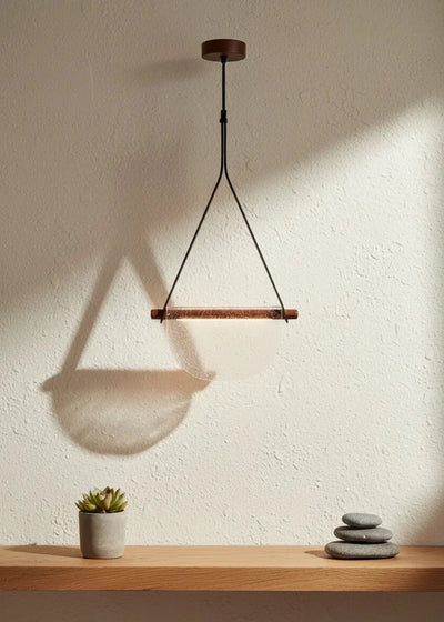 Modern Leather Strap Half-Moon Pendant