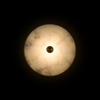 Bliss & Birch Zenith Marble & Brass Wall Sconce | Luxury Round LED Wall Light