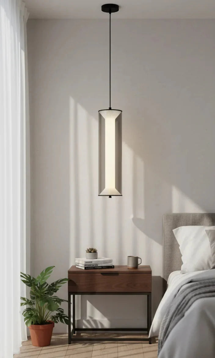 Modern Cylindrical Smoked Glass Pendant