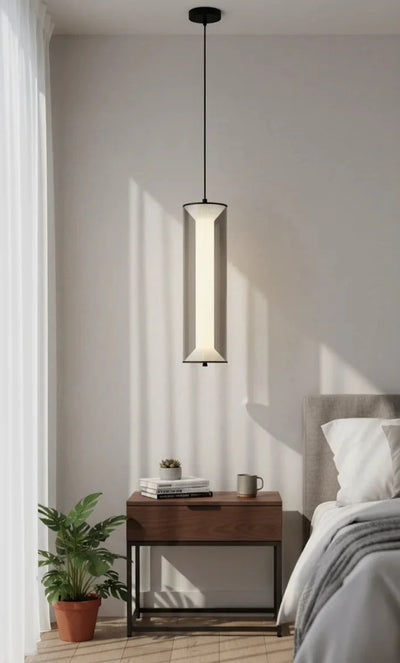 Modern Cylindrical Smoked Glass Pendant