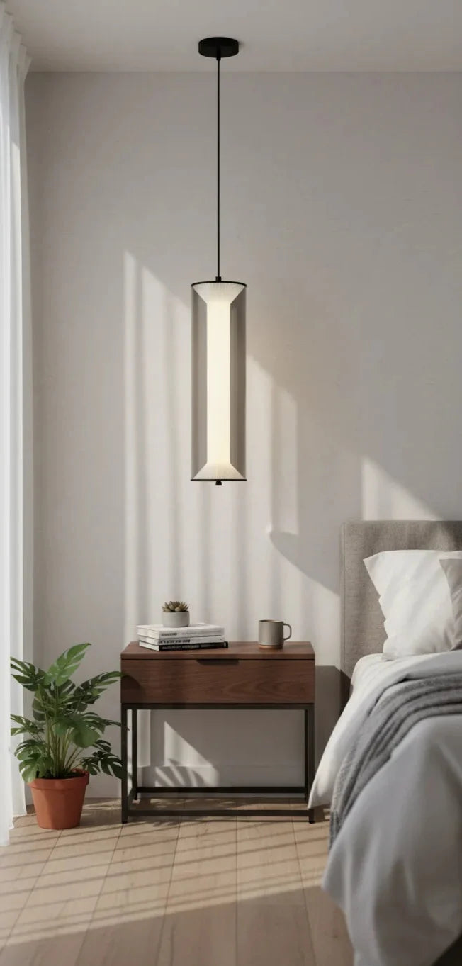 Modern Cylindrical Smoked Glass Pendant