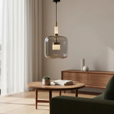 Modern Smoked Glass Dome Pendant