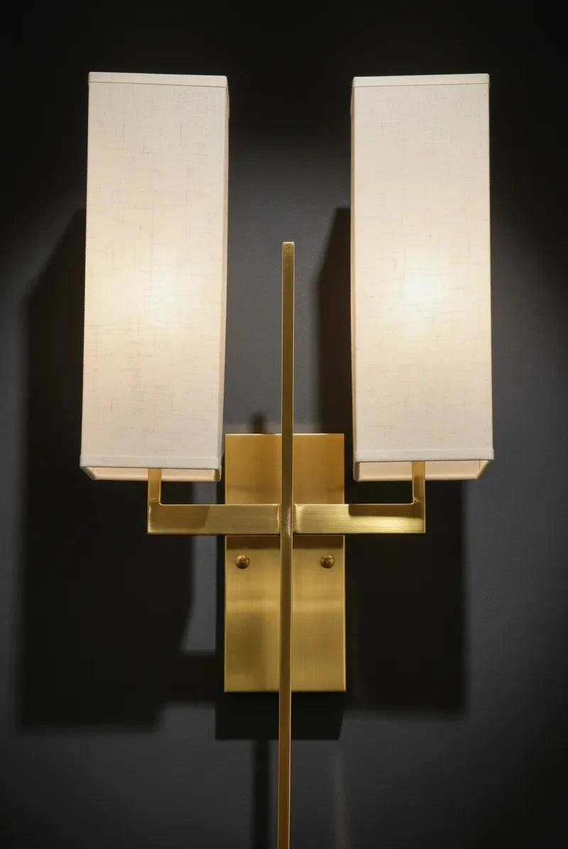 Modern Double Shade Gold Wall Sconce