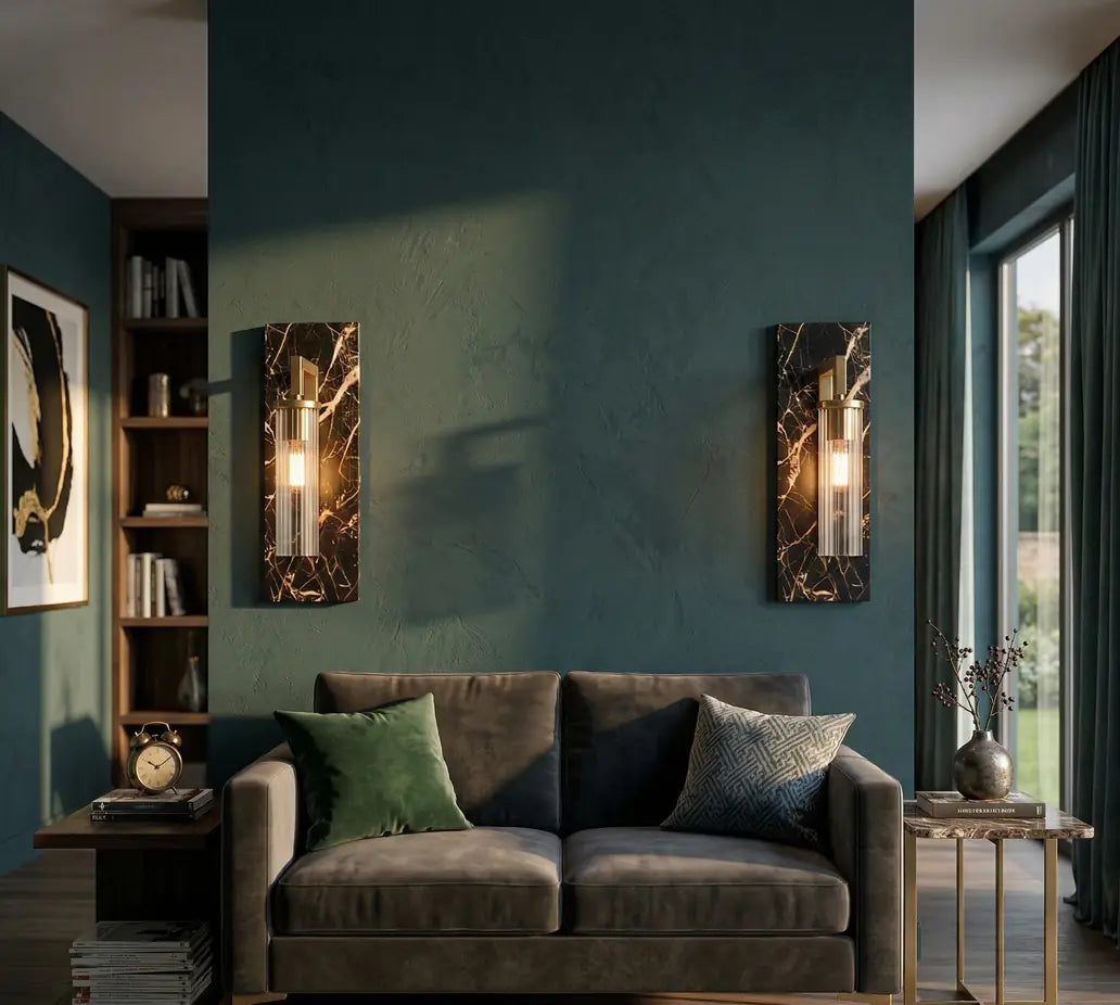 Bliss & Birch Black Lumina Marble Wall Lamp