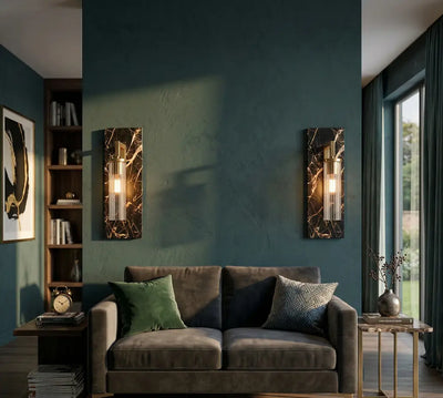 Bliss & Birch Black Lumina Marble Wall Lamp