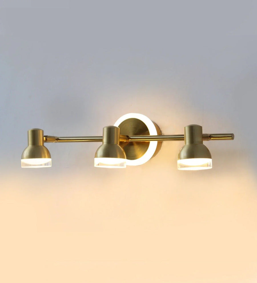 Golden Triple-Head LED Vanity Light