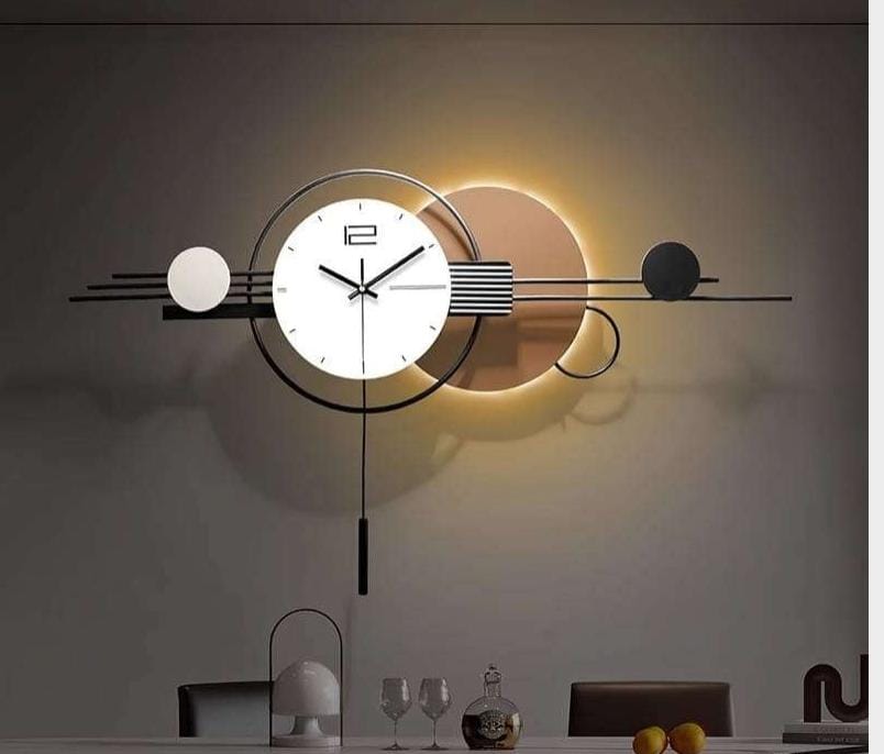 Geometry Imported pendulam wall clock with LED