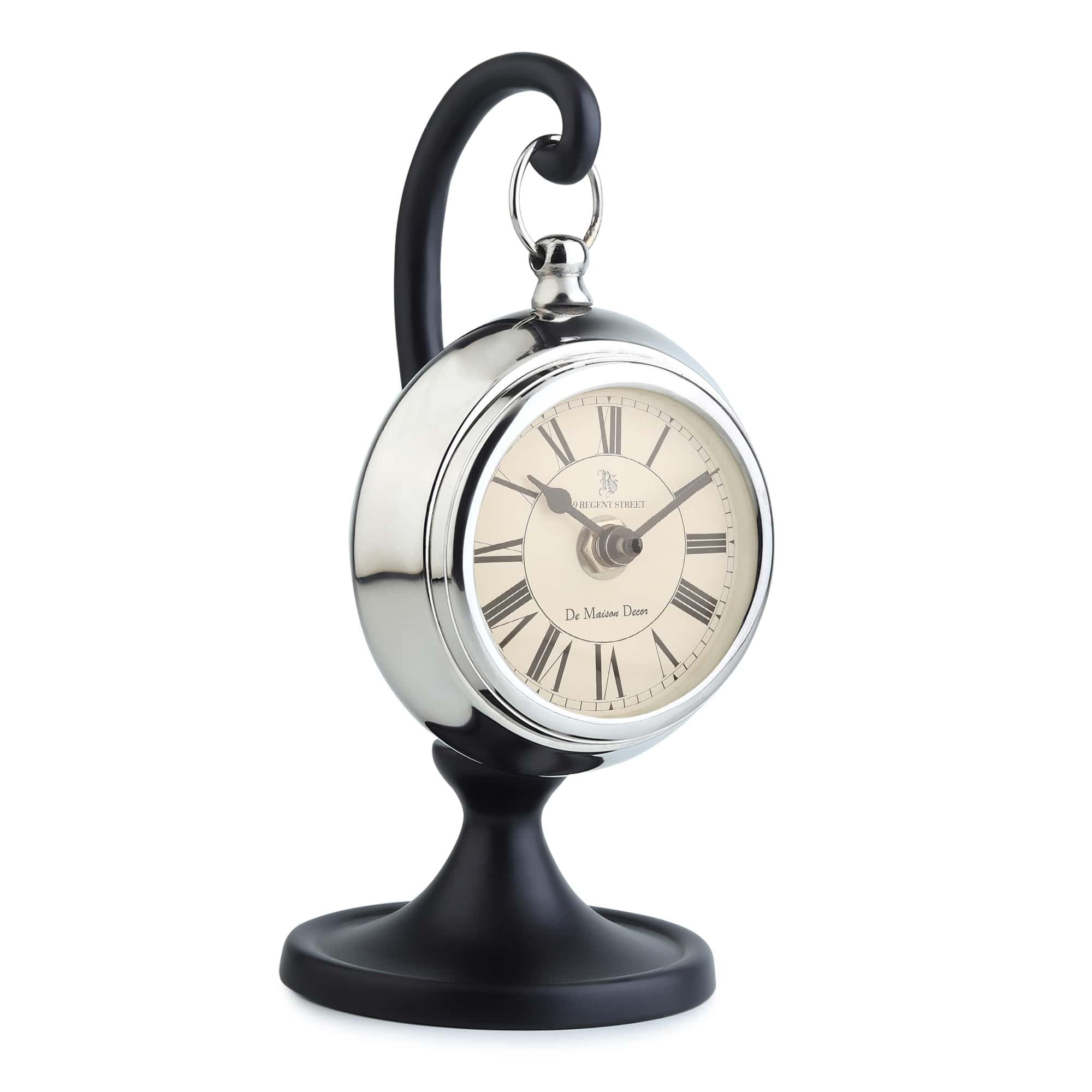 Seishi Table Clock | Minimal Desk Clock in Gold & Silver Finish for Office Decor