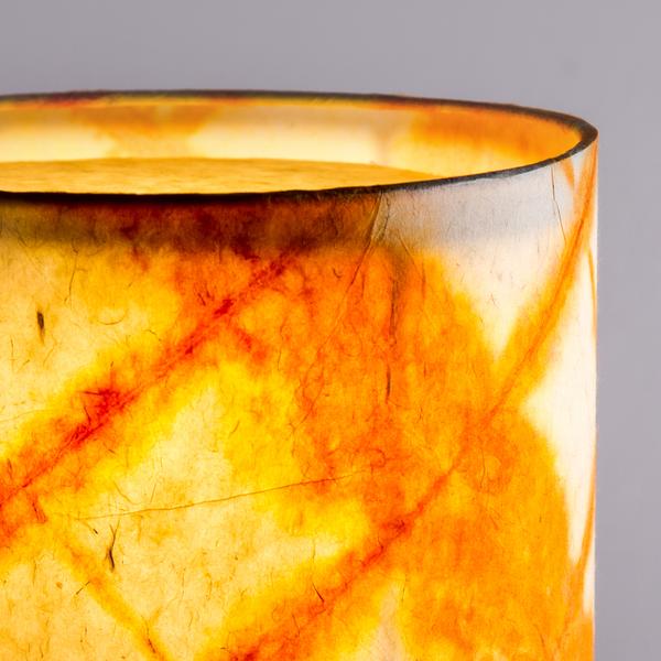 Orange Diamond Tower Shibori Table Lamp