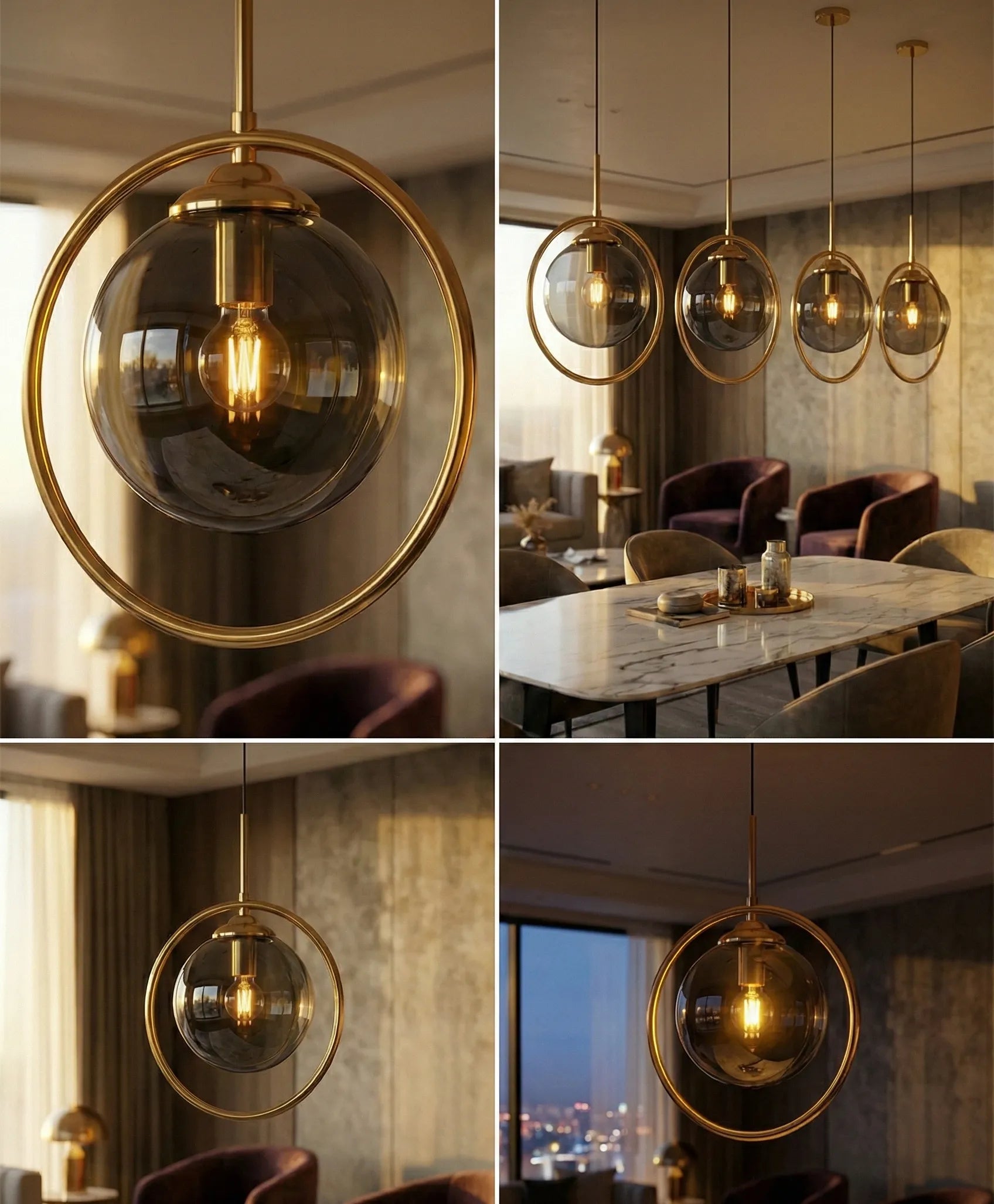 B&B Gold Hanging Light