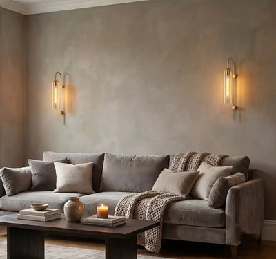 Tall Designer Glass Tube Wall Sconce (Pack of 2)