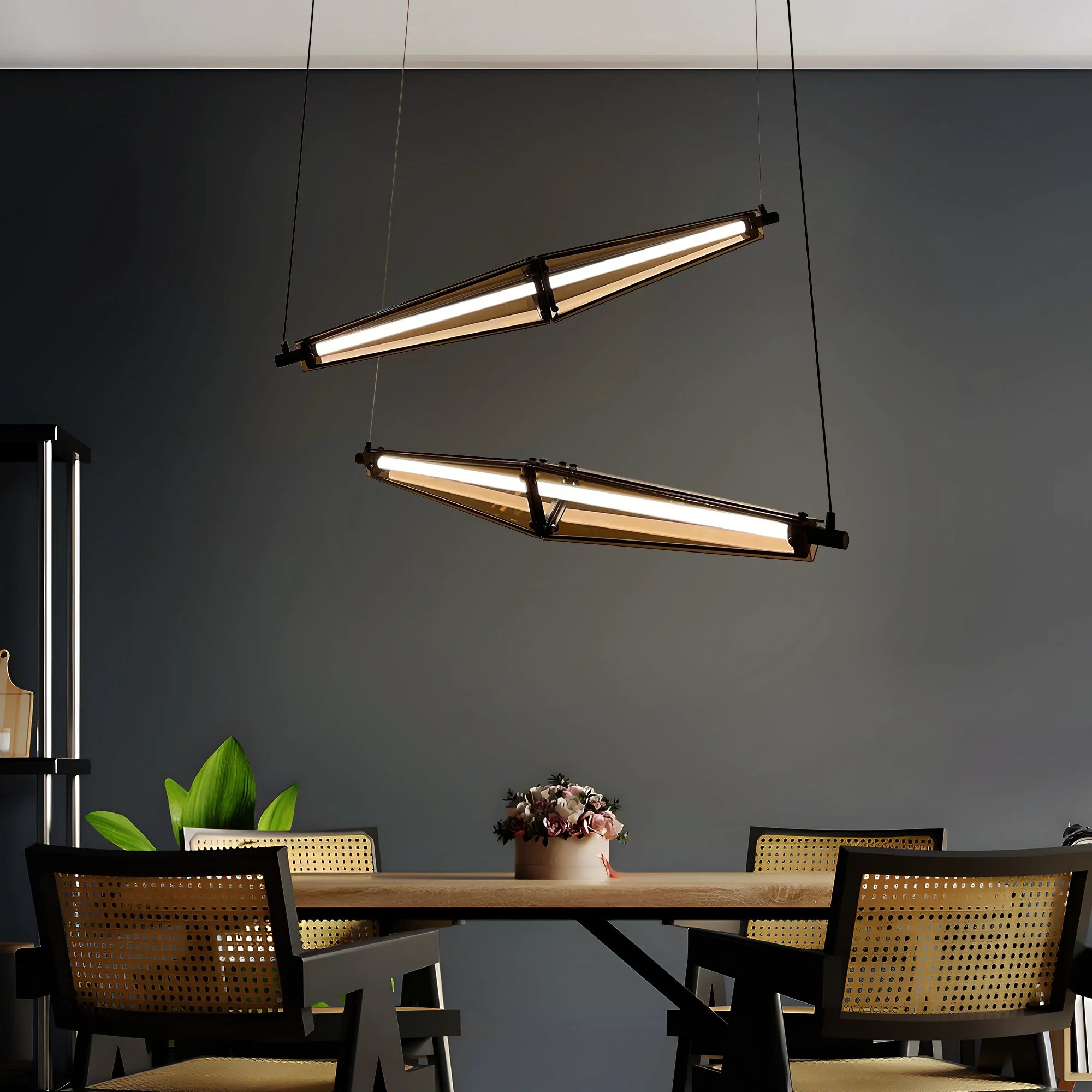 B&B Kinetic Beam Modern Linear3 Color LED Pendant Light