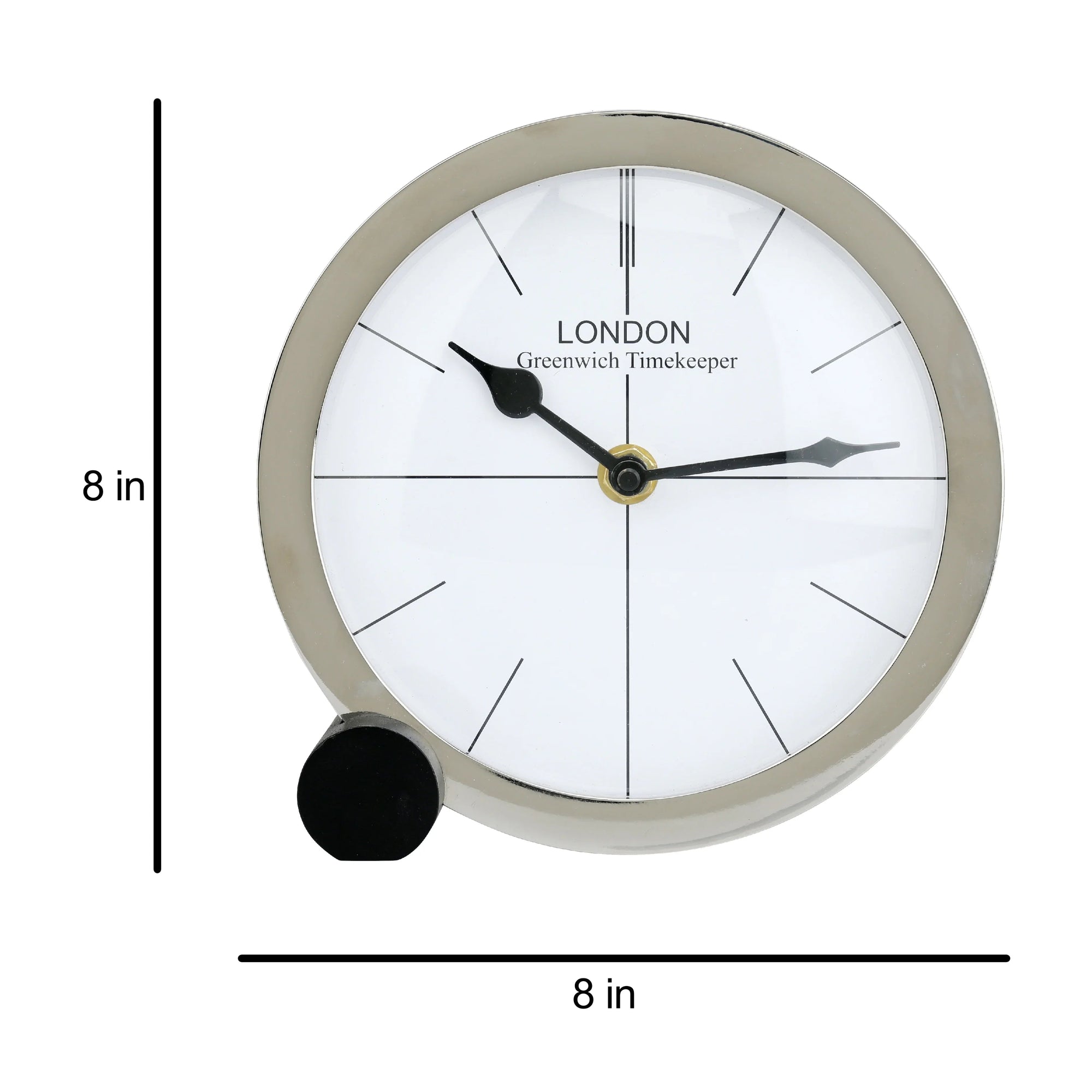 Silver Table Clock for Office | Decorative Desk Clock for Living Room & Office