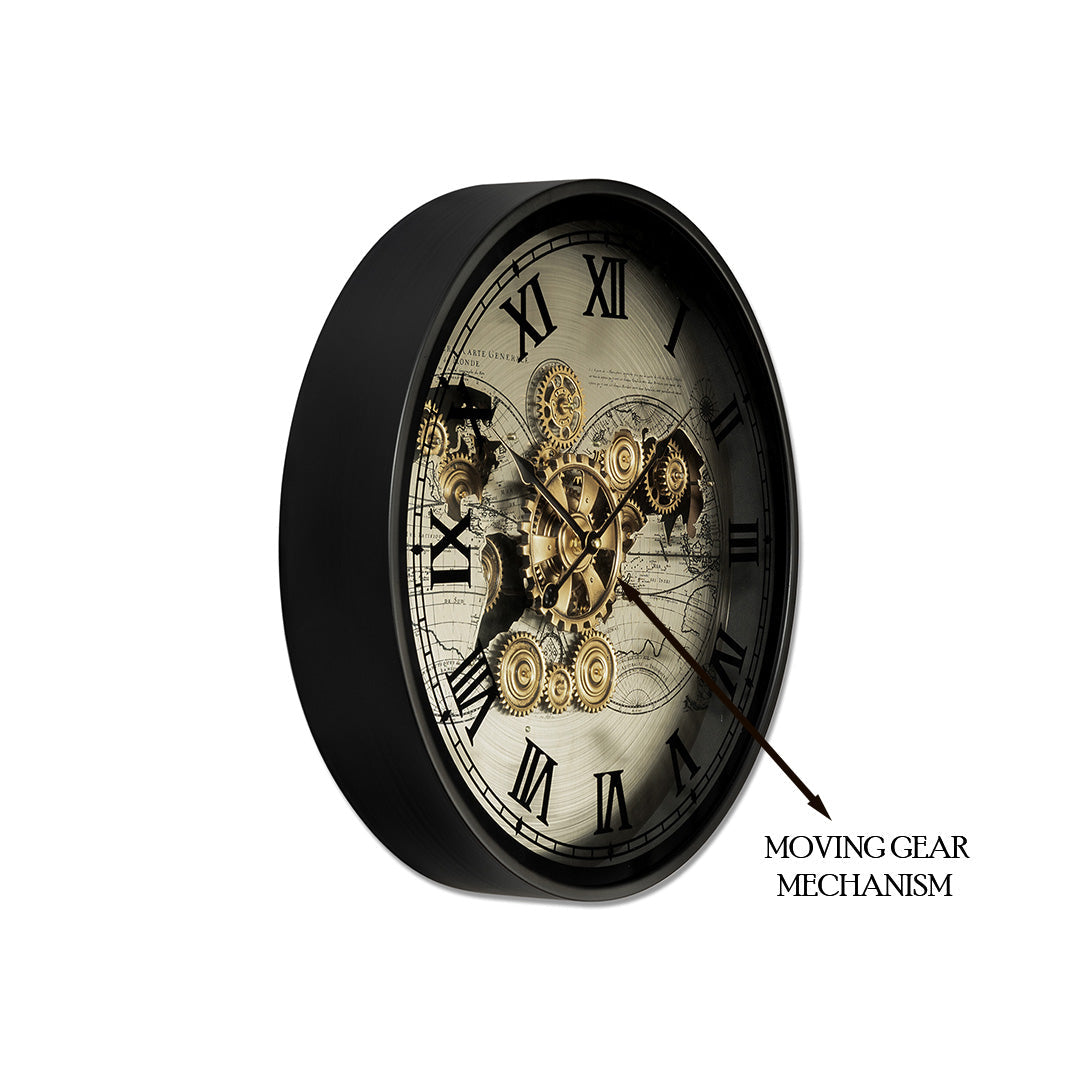 Moment Maker Luxury Designer Wall Clock With Moving Gear Mechanism Buy Wall Clock Online - Medium (Steel Body)