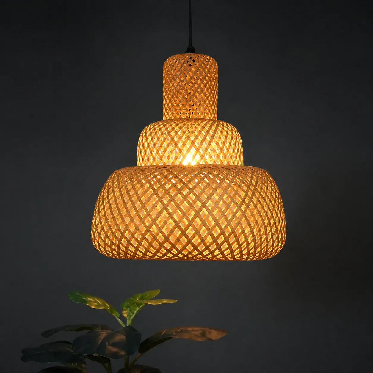 Tiered Woven Pendant Light