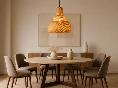 Tiered Woven Pendant Light