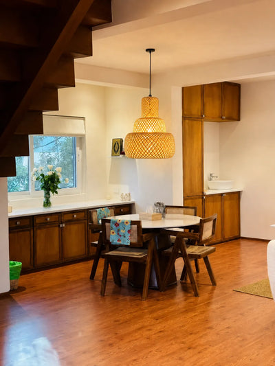 Tiered Woven Pendant Light
