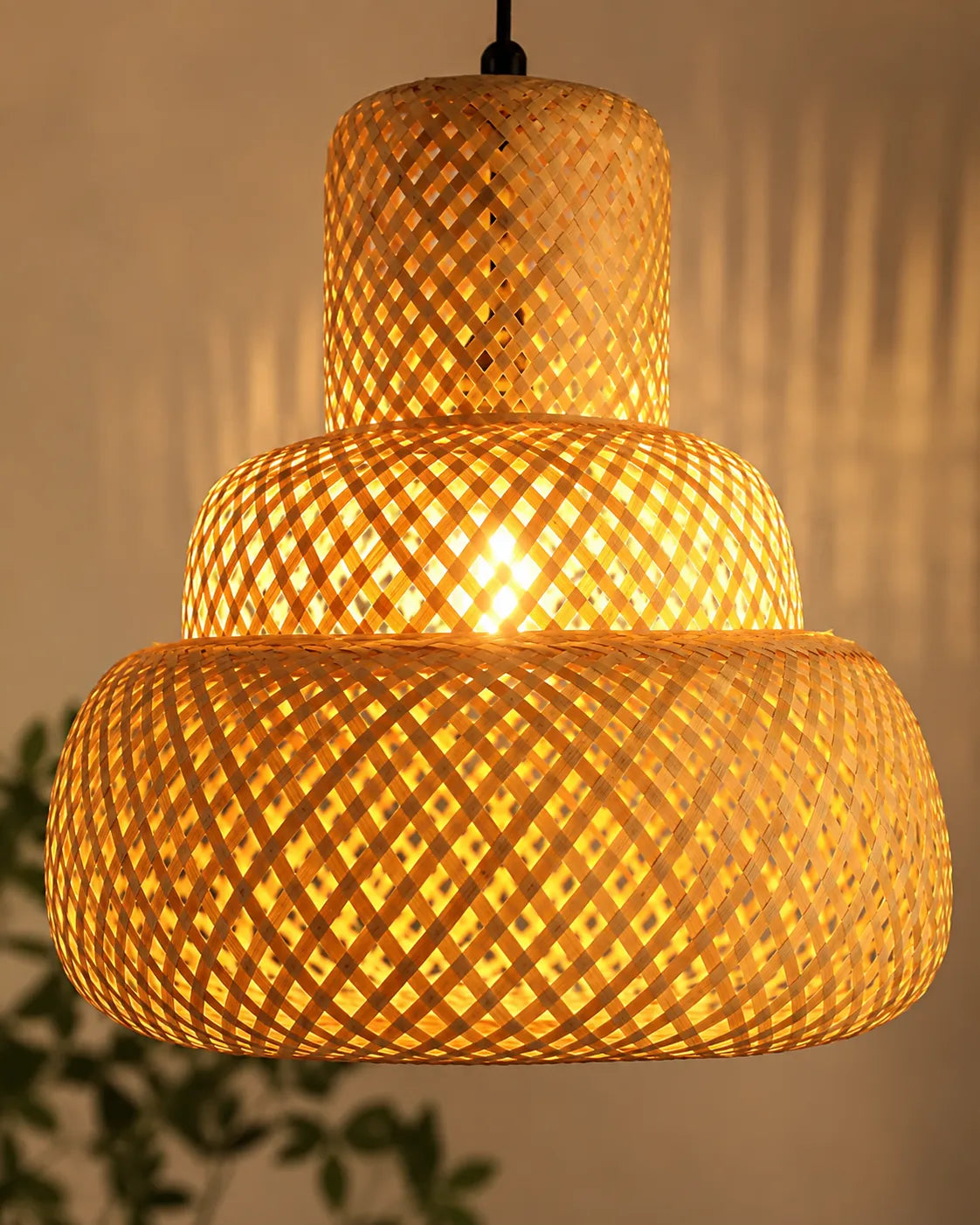Tiered Woven Pendant Light