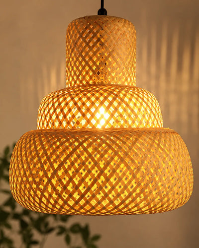Tiered Woven Pendant Light