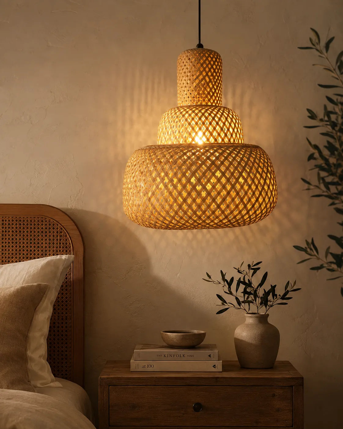 Tiered Woven Pendant Light