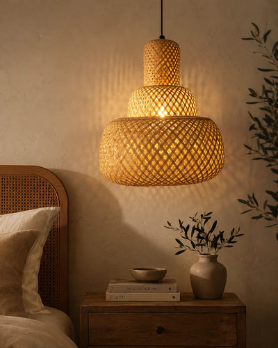 Tiered Woven Pendant Light