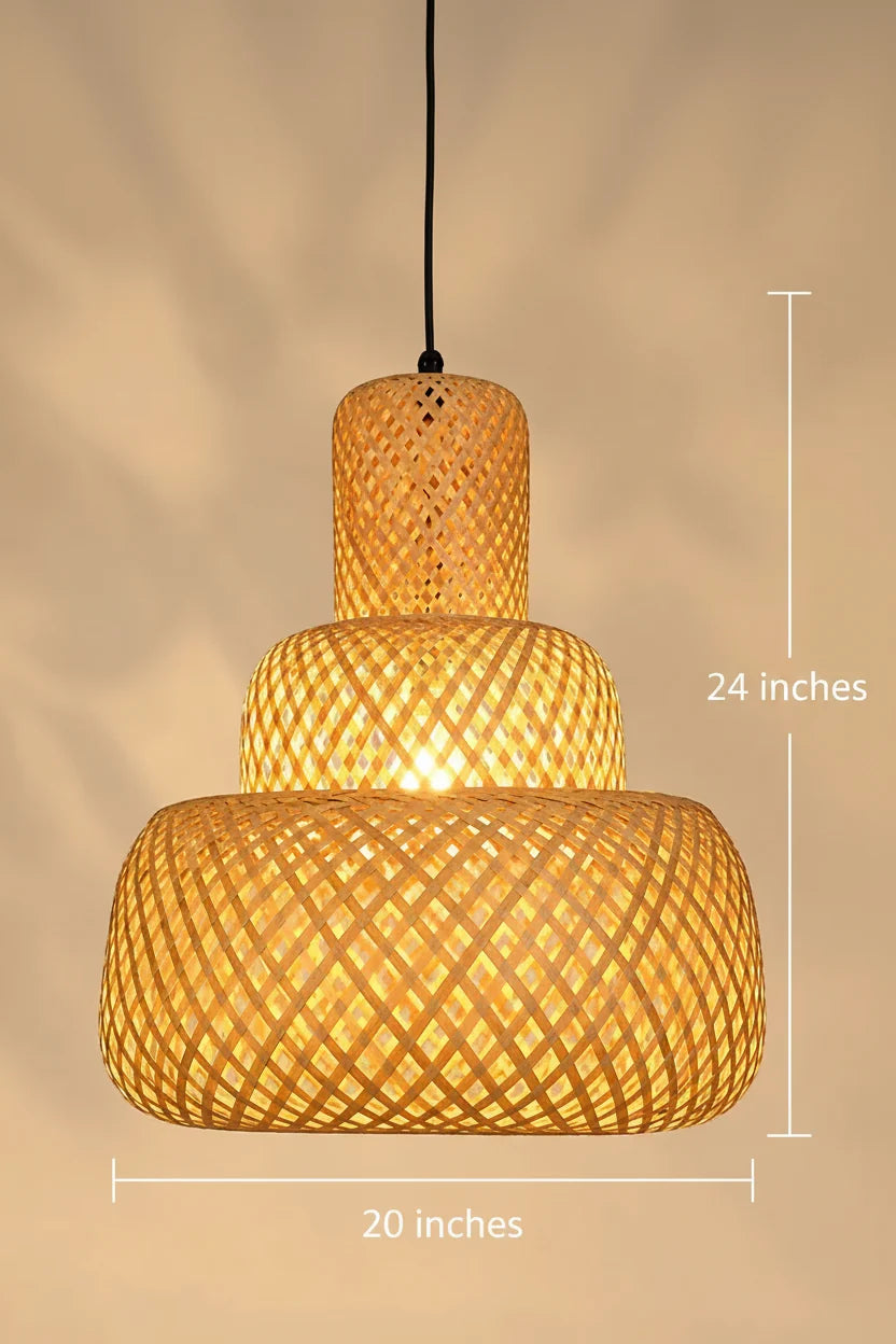 Tiered Woven Pendant Light