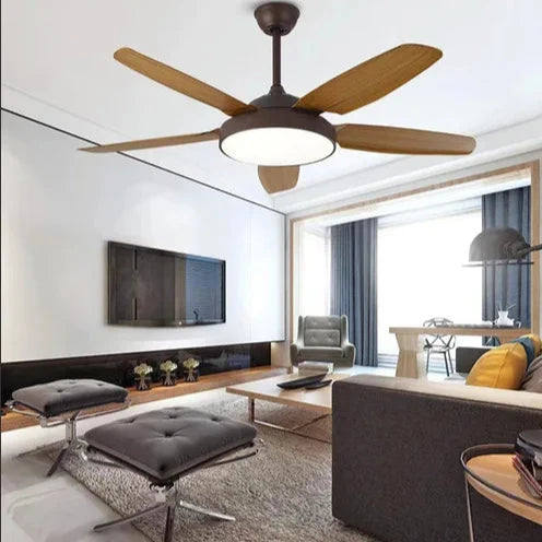 Five-Blade Ceiling Fan with Integrated Light