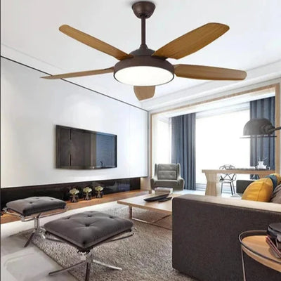 Five-Blade Ceiling Fan with Integrated Light