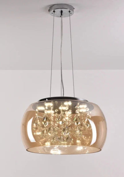 Amber Crystal Dome Pendant