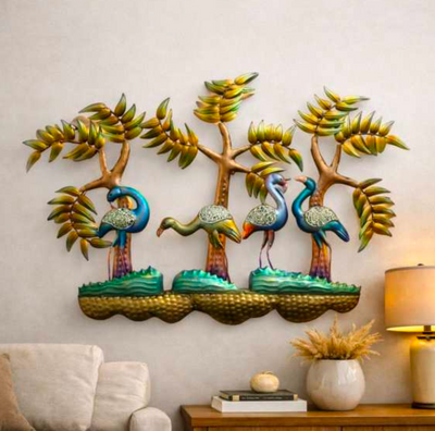 Flamingo Wall Art 40" x 30" – Decorative Metal Bird Wall Decor for Living Room & Home Interiors