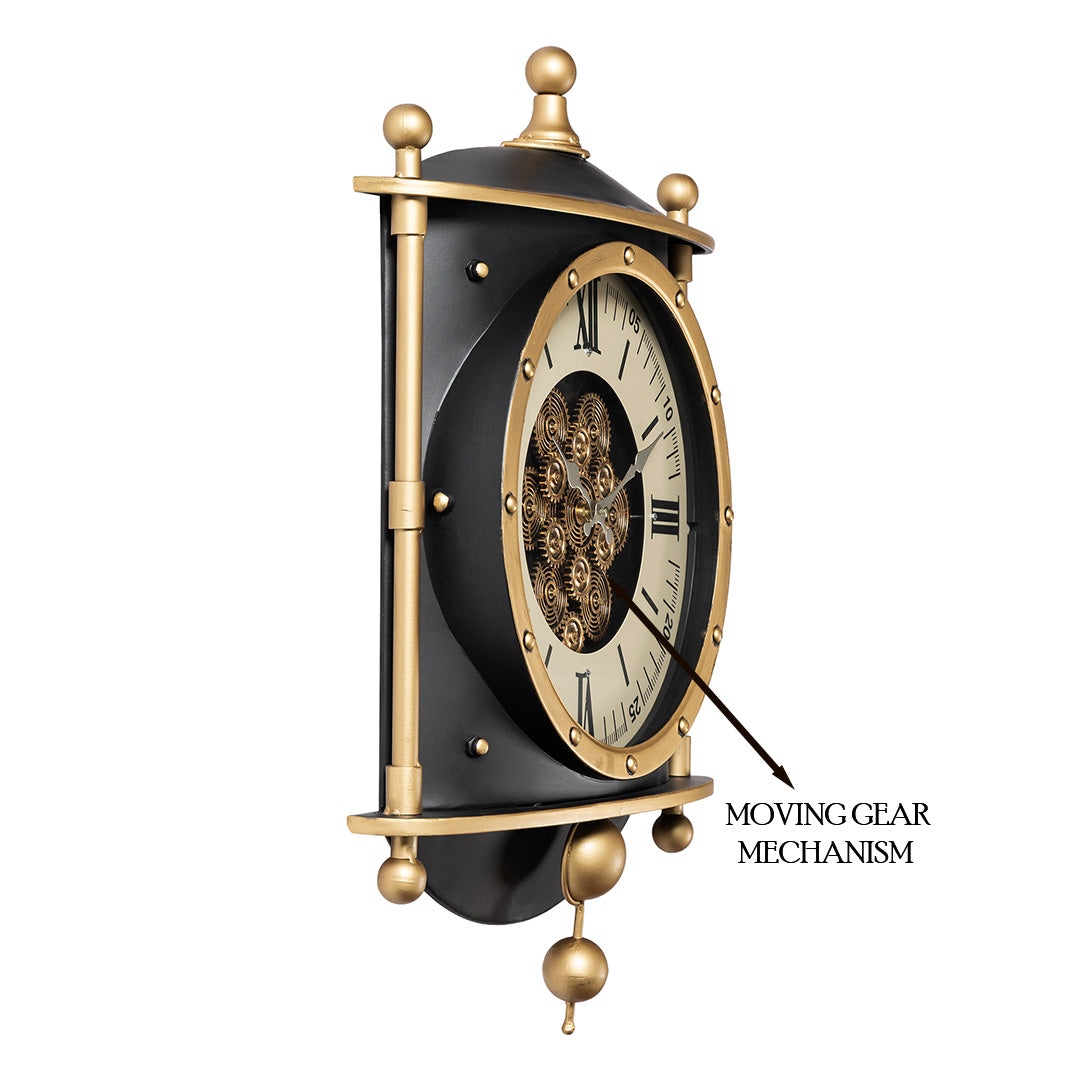 Signature Time Luxury Designer Silent Movement Wall Clock For Living Room With Moving Gear Mechanism Buy Wall Clock Online (Steel Body)