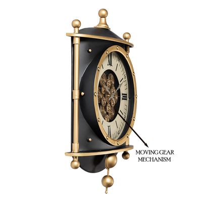 Signature Time Luxury Designer Silent Movement Wall Clock For Living Room With Moving Gear Mechanism Buy Wall Clock Online (Steel Body)