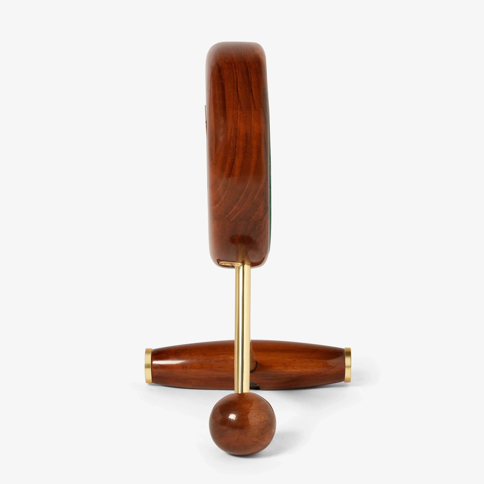 Mallet Wooden Table Clock | Decorative Teak Wood Desk Clock
