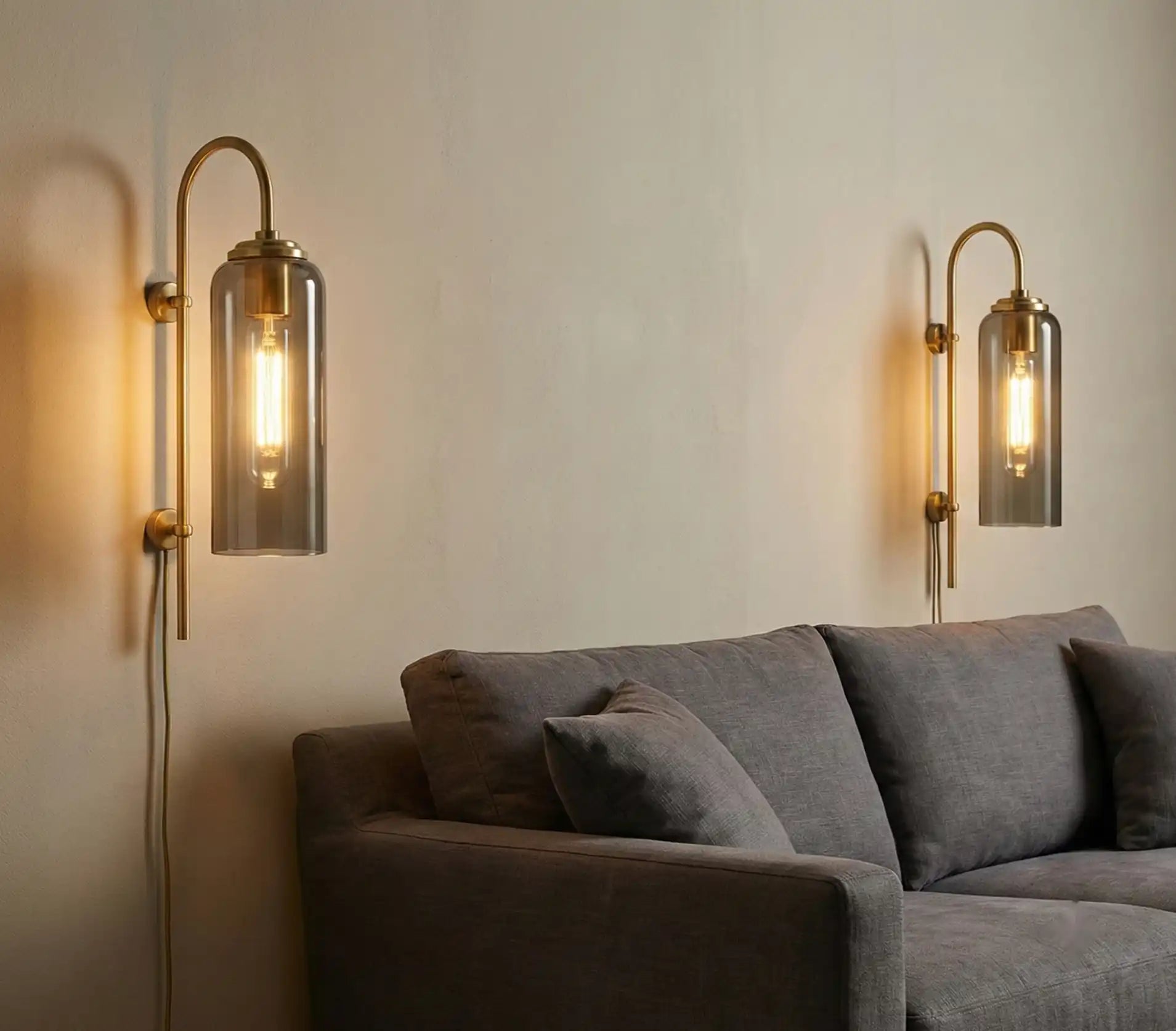 Tall Designer Glass Tube Wall Sconce (Pack of 2)