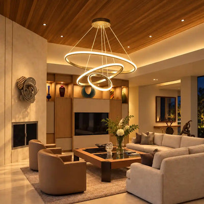 Three-Ring LED Chandelier