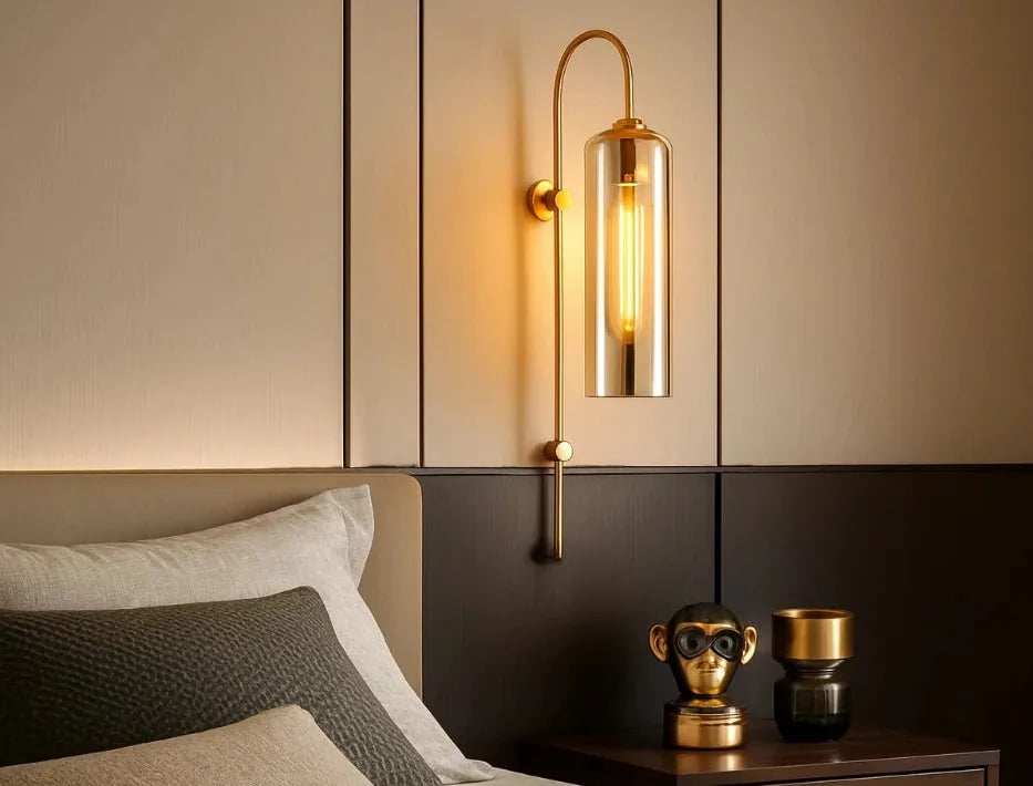 Tall Designer Glass Tube Wall Sconce (Pack of 2)