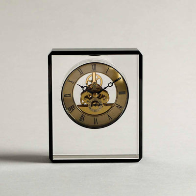 Crystal Glass Table Clock | Classic Decorative Desk Clock for Home & Office