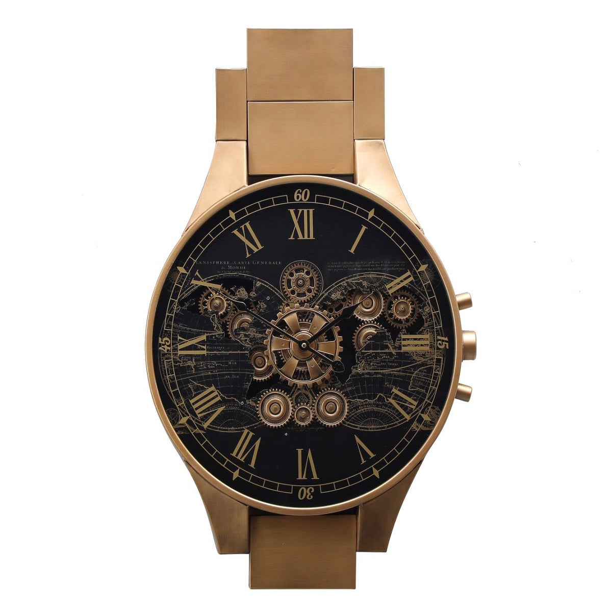 Chronograph Luxury Designer Wall Clock With Moving Gear Mechanism Buy Wall Clock Online (Steel Body)