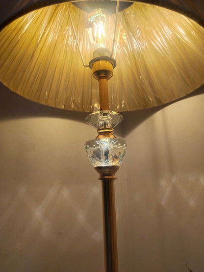 Regal Crystal Accent Floor Lamp with Pleated Shade