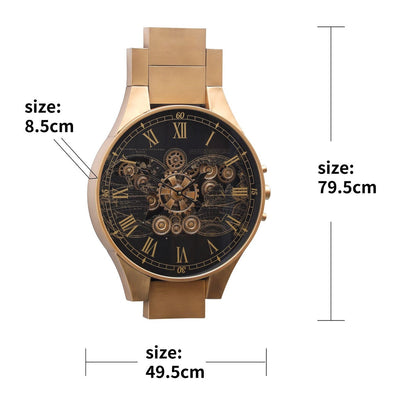 Chronograph Luxury Designer Wall Clock With Moving Gear Mechanism Buy Wall Clock Online (Steel Body)