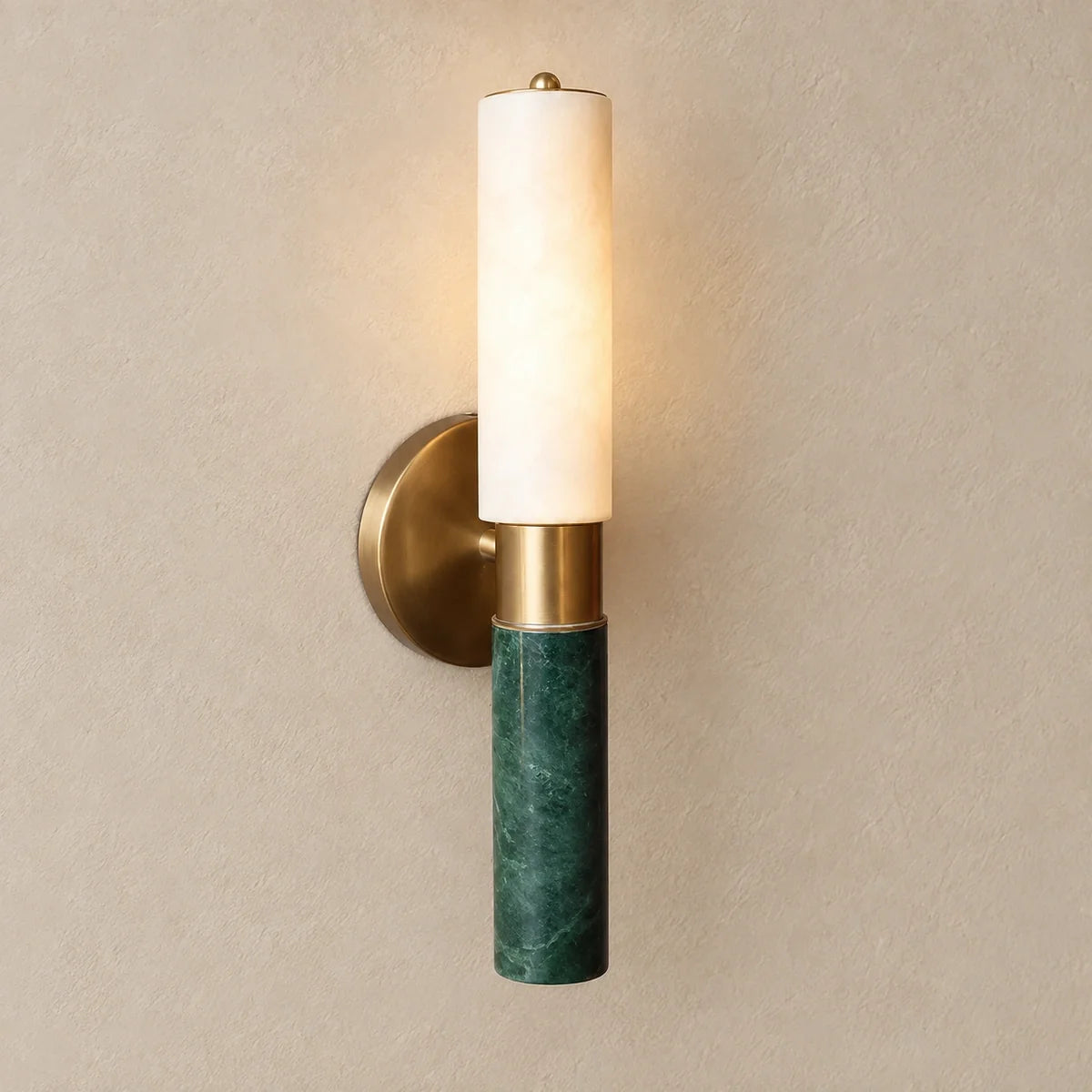 Bliss & Birch Axis Green Stone Wall Lamp