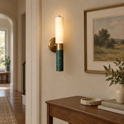 Bliss & Birch Axis Green Stone Wall Lamp