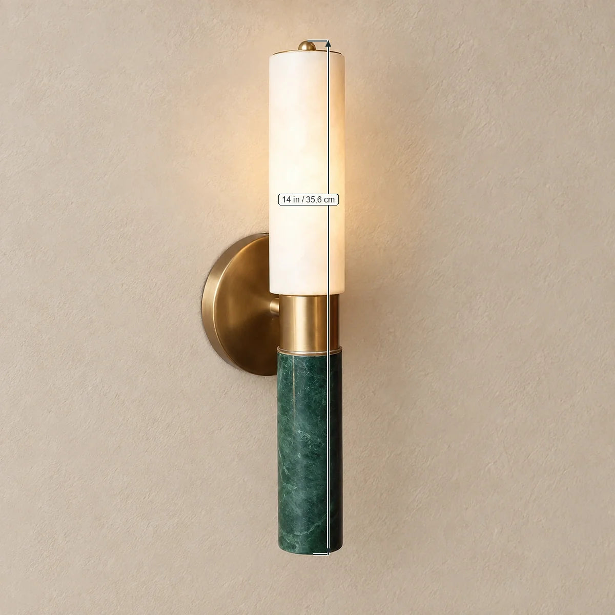 Bliss & Birch Axis Green Stone Wall Lamp