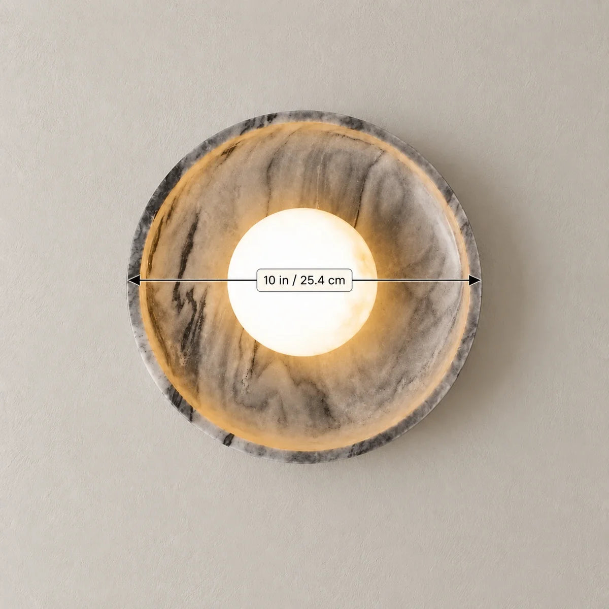 Bliss & Birch Orbis Curv Marble Wall Light