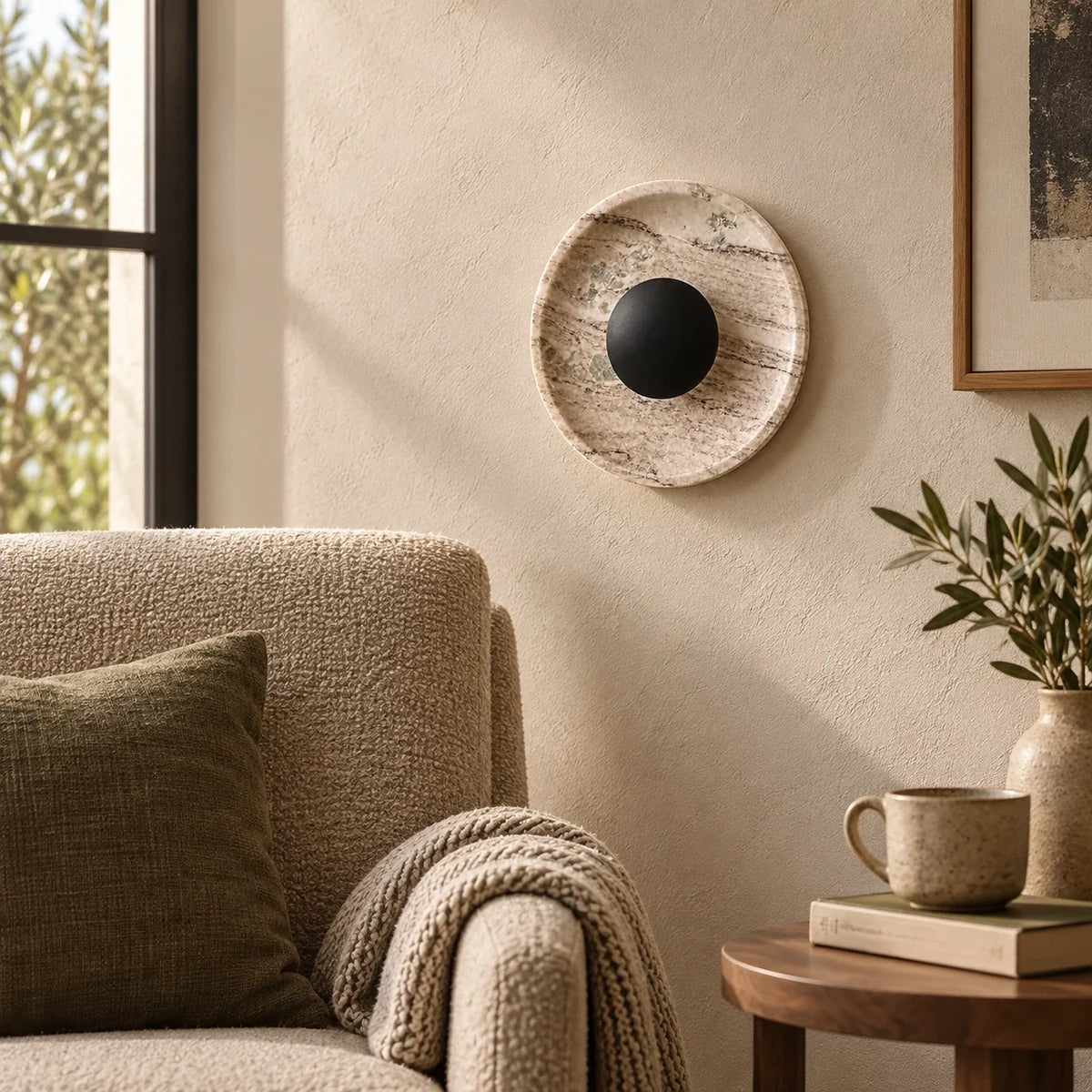 Bliss & Birch Orbis Curv Marble Wall Light