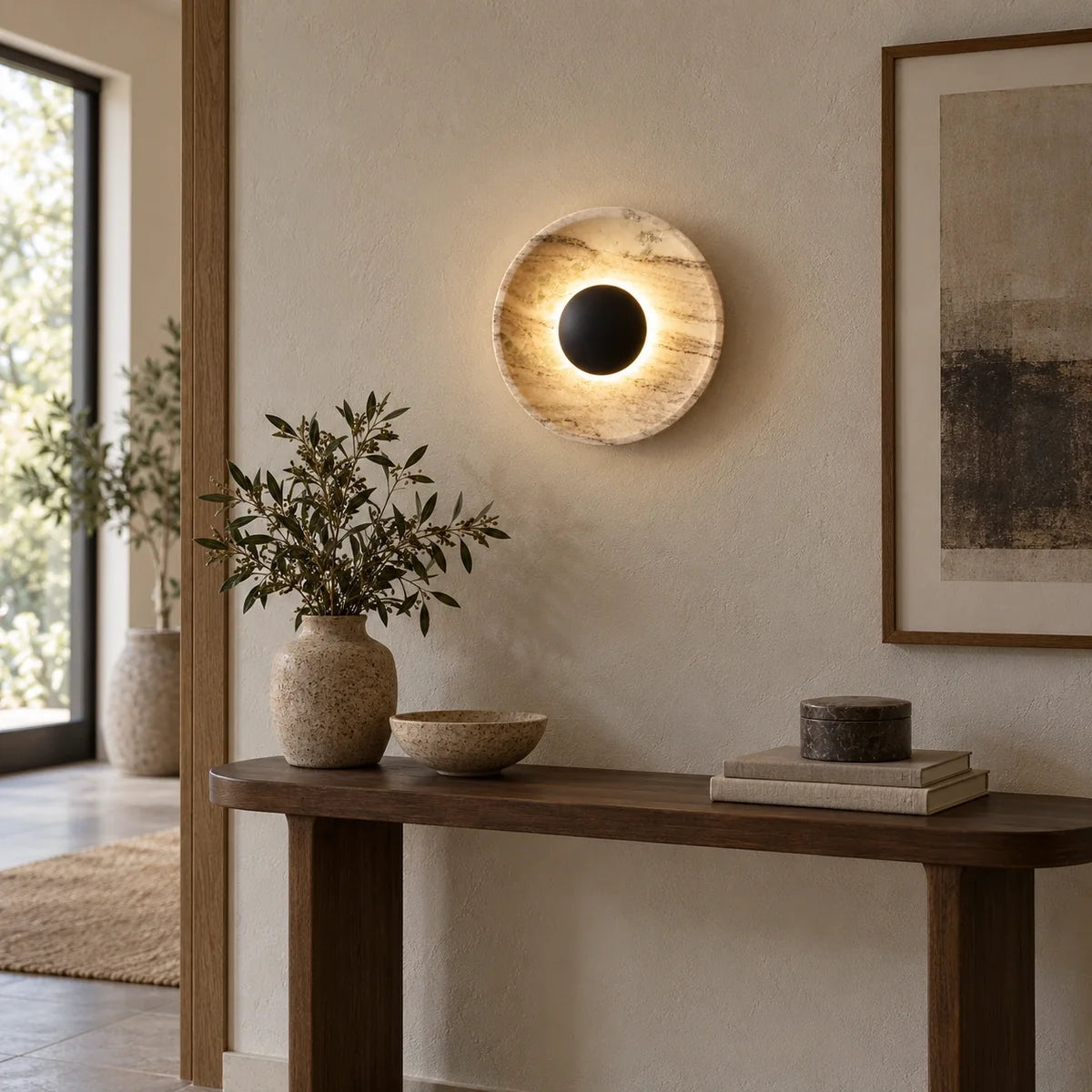 Bliss & Birch Orbis Curv Marble Wall Light