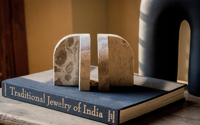 Arch Book End | Marble Book Stand | Stylish Book Holder Table Decor for Home - 2Pcs